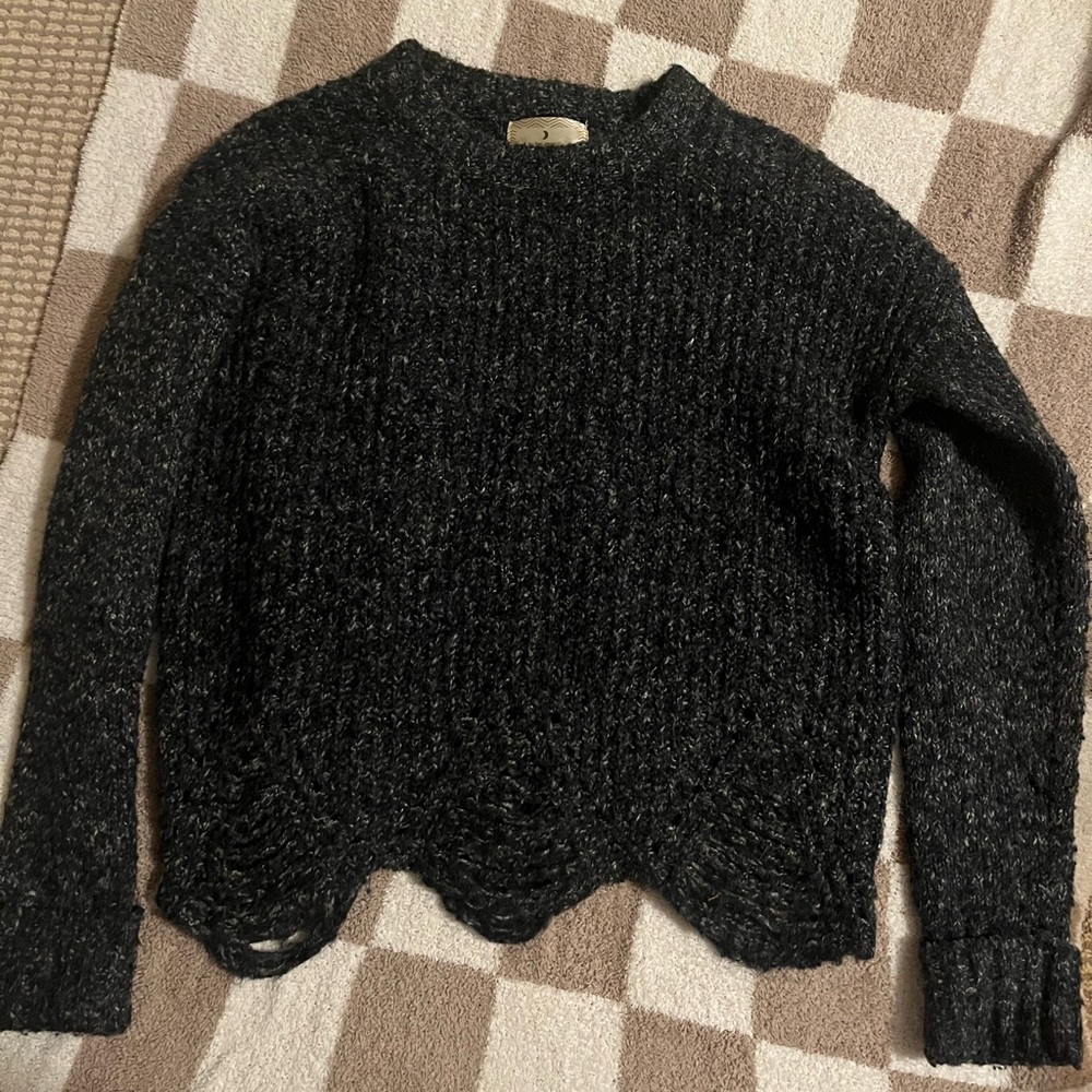 🚫SOLD🚫Ruby Moon Charcoal Knit Sweater